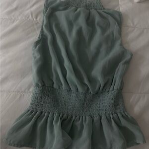 Elegant Green Sleeveless Top